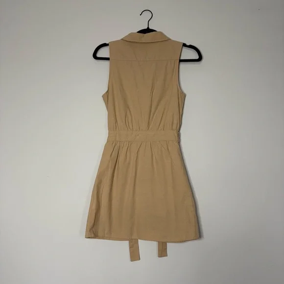 H&M Sleeveless Utility Shirt Dress with Belt – Khaki/Tan 
Size 0 Button front - Picture 8 of 8